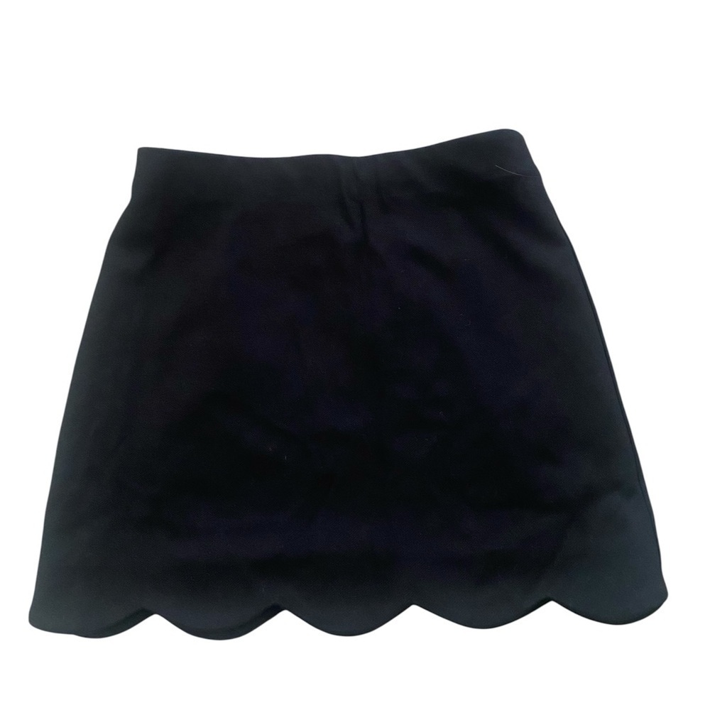 Topshop Black Scallop Hem Mini Skirt Size US 4 UK 8 EUR 36